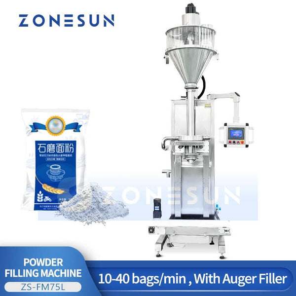ZONESUN ZS-FM75L Semi-Auto Auger Powder Filler with Weighing Lift System for Protein Coffee Chemical Powder