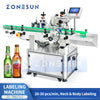 ZONESUN ZS-TB822L2 Automatic Round Bottle Neck and Body Labeling Machine with Color Mark Sensor