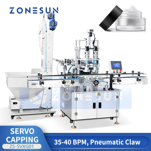 Zonesun ZS-SVXG01 Automatic Double Heads Servo Screw Capping Machine with Auto Cap Feeder