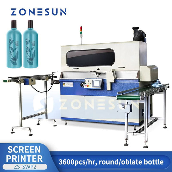 ZONESUN ZS-SWP2 Single Color Automatic Bottle Screen Printing Machine UV Screen Printer