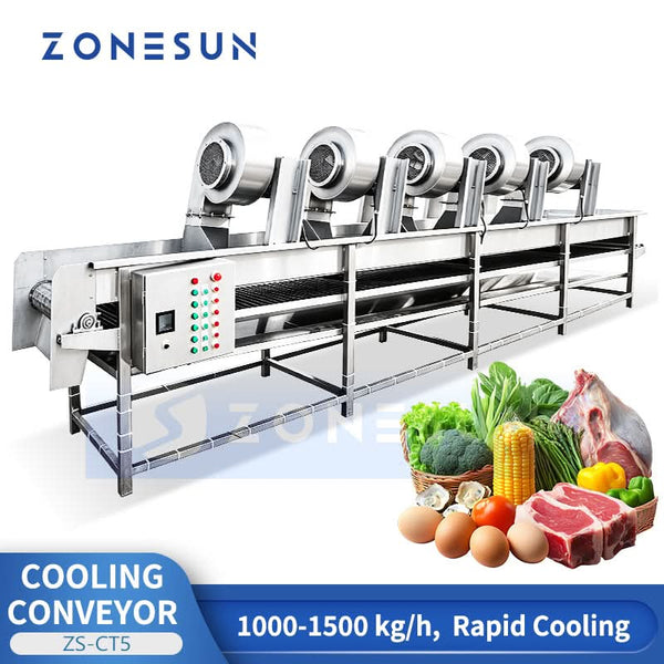 ZONESUN ZS-CT5 Industrial Air Cooling Mesh Belt Conveyor for Food Processing