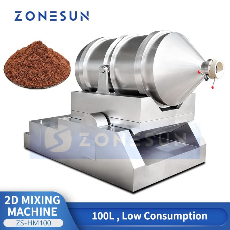 ZONESUN ZS-HM100 Industrial 2D Mixer Rotary Swing Motion Powder Blender ...