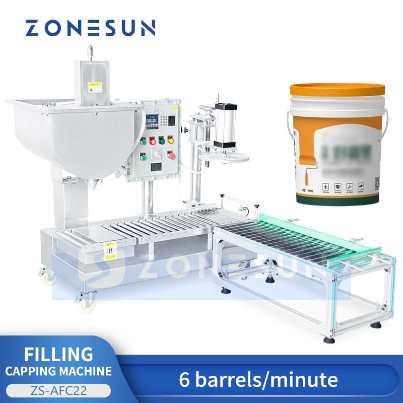 ZONESUN 5 Gallon Paint Bucket Explosion Proof Filling and Capping Mach