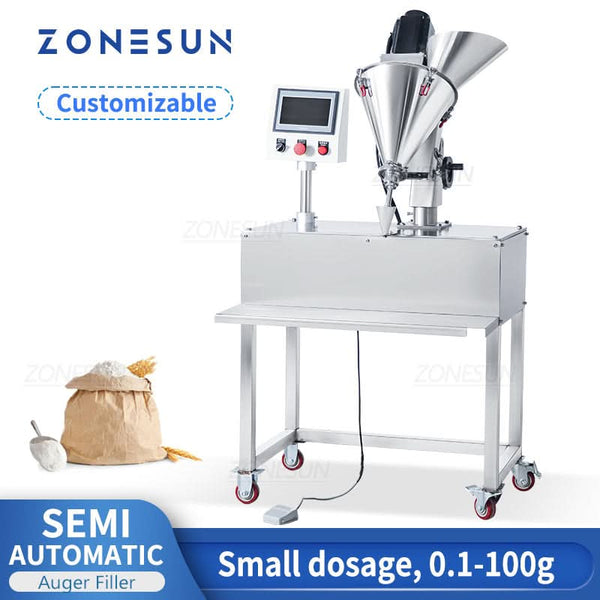 ZONESUN ZS-FM100P Semi-Auto Auger Filler for Powder & Granule Filling