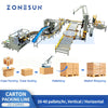 ZONESUN ZS-CSPM5 Automatic End-of-Line Packaging Solution Integrated Case Erecting Grouping Sealing Robotic Palletizing Stretch Wrapping Line