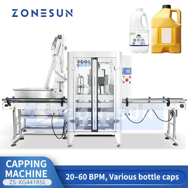 ZONESUN ZS-XG441RSL Fully Automatic Servo Capping Machine with Cap Elevator