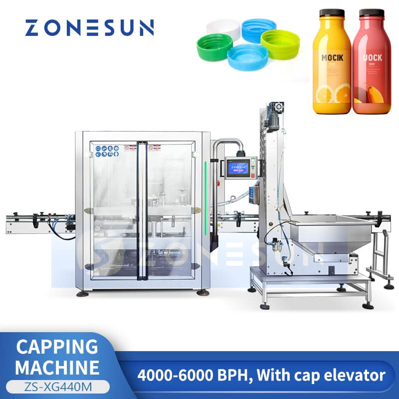 ZONESUN ZS-XG440M Automatic 8-Head Capping Machine & Cap Sorting ...