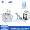 ZONESUN ZS-MS3TPF Mask Sheet Folding and Bagging Machine Turnkey Sachet Filling Sealing Solution
