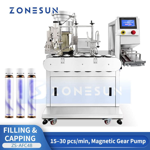 ZONESUN ZS-AFC48 Automatic Small Bottle Oral Liquid Filling and Capping Machine