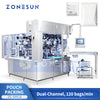 ZONESUN ZS-SPFC8 Dual-Lane Premade Bag Packaging Machine | 120 Bags/min Stand-Up Zipper Pouch