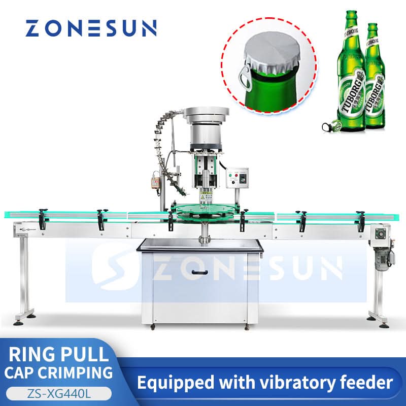 ZONESUN ZS-XG440L Ring Pull Crown Cap Crimping Machine