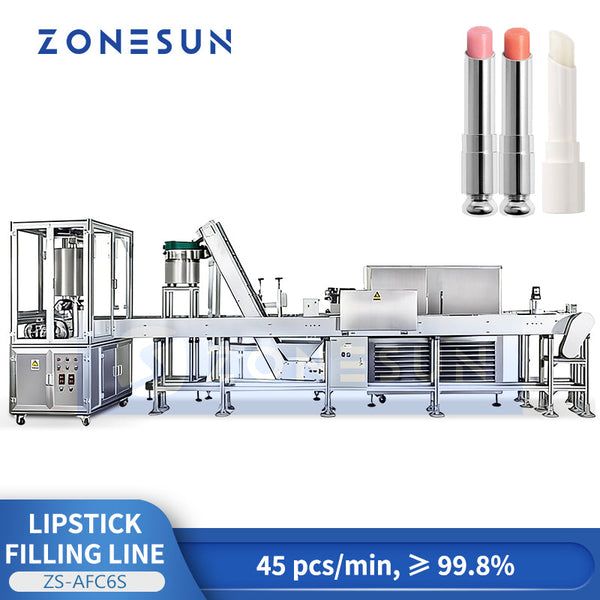 ZONESUN ZS-AFC6S Automatic Lipstick Filling Cooling and Capping Machine Lip Balm Production Line