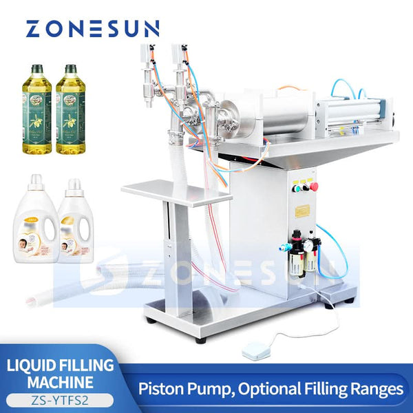 ZONESUN ZS-YTFS2 Automatic Pneumatic Liquid Filling Machine with Dual Nozzles