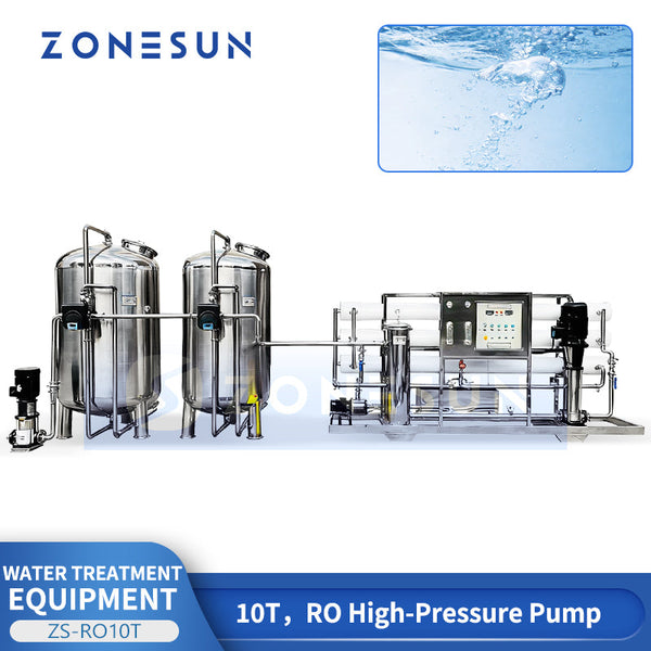 ZONESUN ZS-RO10T Industrial 10T Reverse Osmosis System Water Purification Plant for Beverage Pharma