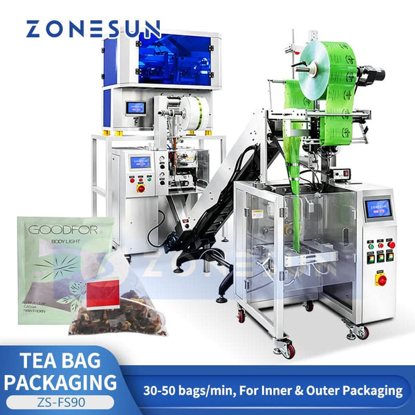 ZONESUN ZS-FS90 Automatic Inner and Outer Tea Bag Packaging Machine Teabag Line
