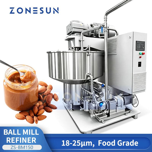 ZONESUN ZS-BM150 Commercial Chocolate Ball Mill Refiner Fine Grinder for Cocoa Nut Paste