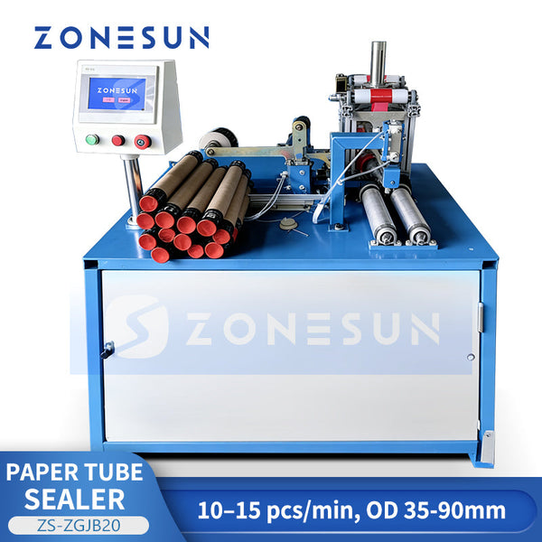 ZONESUN ZS-ZGJB20 Automatic Paper Tube Top Tape Sealing Machine Composite Can Tape Sealer