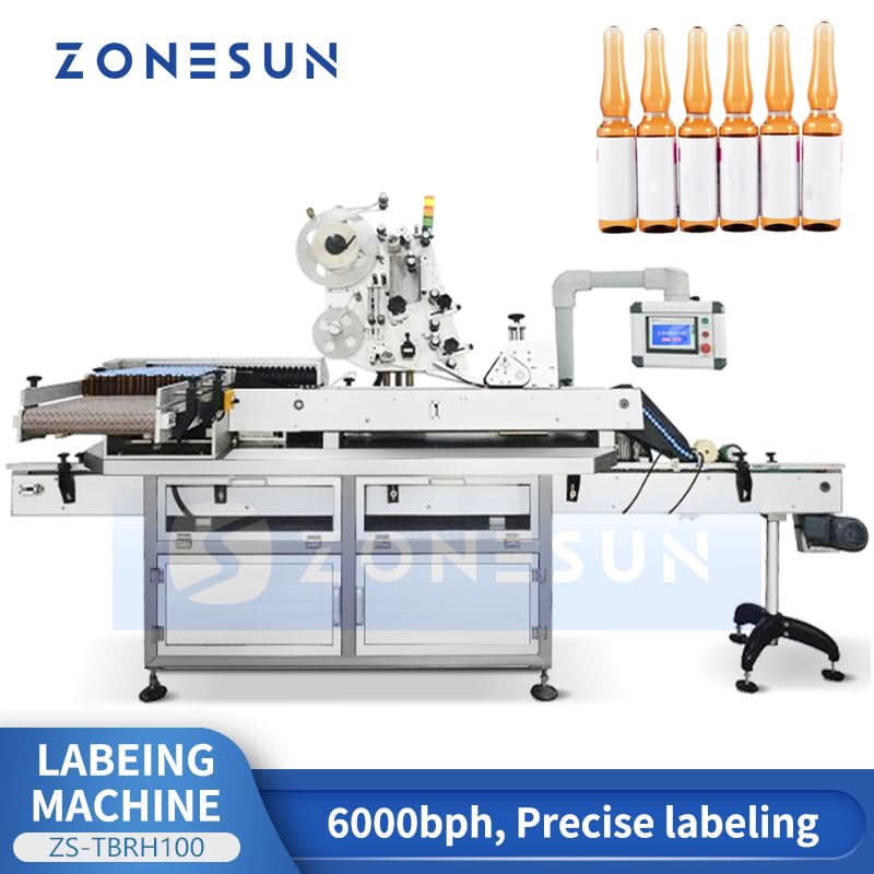 Zonesun ZS-TBRH100 Horizontal Labeling Machine with Traying System