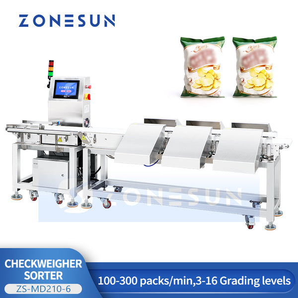 ZONESUN ZS-MD210-6 Multi-stage Dynamic Checkweigher for Food Industry Automatic Weight Sorting Grading Machine