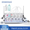 ZONESUN ZS-MP5000 6-Nozzle Magnetic Pump Liquid Filling Machine Desktop