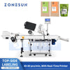 ZONESUN ZS-TB163PO Automatic Top Labeling Machine with Real-Time Printing System Integrated Print & Apply