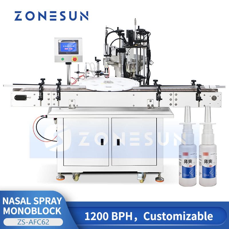 ZONESUN ZS-AFC62 Automatic Nasal Spray Filling and Capping Monoblock ...