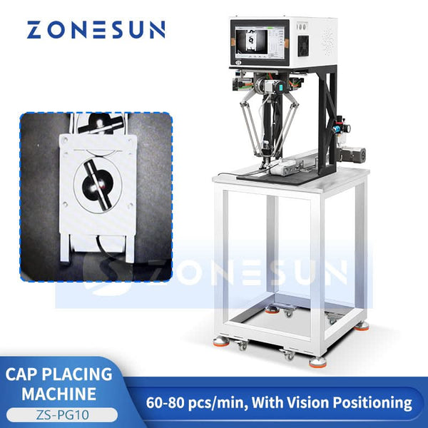 ZONESUN ZS-PG10 Automatic Vision Guided Capping Machine Robotic Pick and Place Bottle Capping System