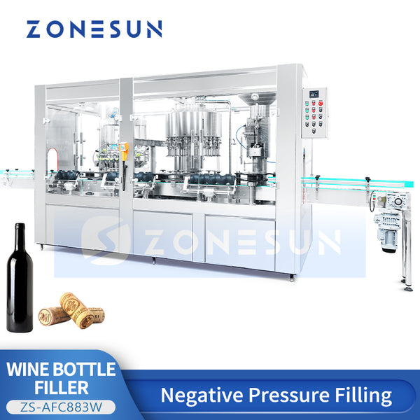 Zonesun ZS-AFC883W Automatic Bottle Rinsing Filling Corking Machine