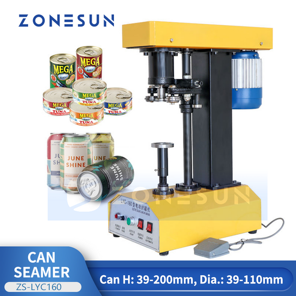 ZONESUN ZS-LYC160 Can Sealing Machine for Tinplate Aluminum Can Seamer for Beverage
