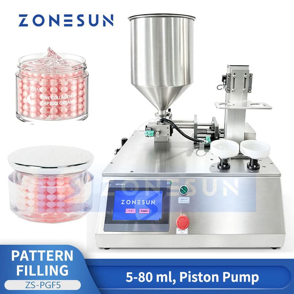 ZONESUN ZS-PGF5 Automatic Dual-Head Piston Swirl Filling Machine for Capsule Cream Pearl Bead Gel