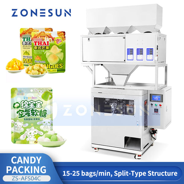 ZONESUN ZS-AFS04C Automatic Candy Snack Packing Machine Gummy Filling Sealing Machine