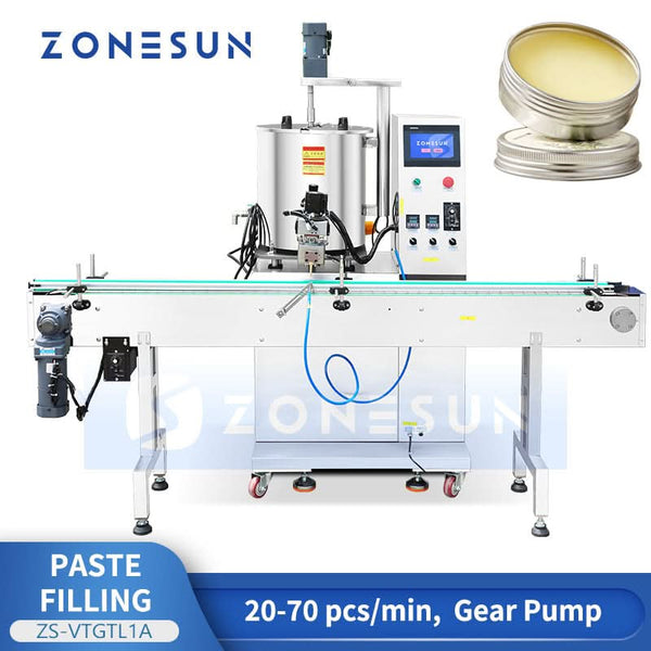 ZONESUN ZS-VTGTL1A Gear Pump Liquid Filling Machine with Heating Mixing Hopper for Lip Gloss Candle Wax