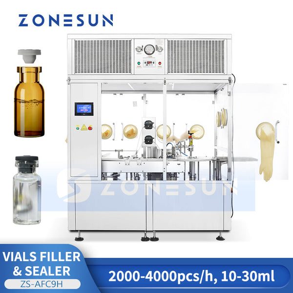ZONESUN ZS-AFC9H Integrated Small Dose Vial Filling Stoppering Machine with Laminar Flow Hood