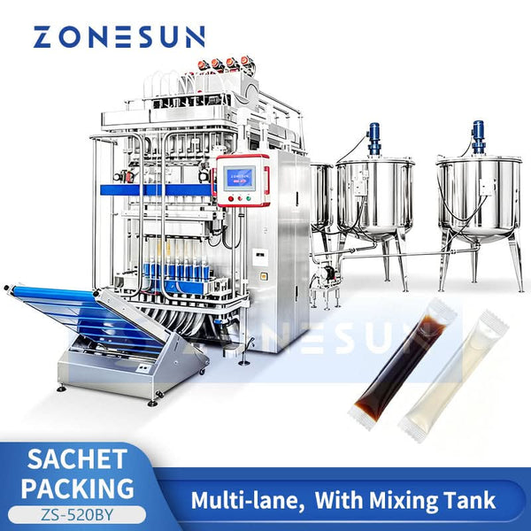 ZONESUN ZS-520BY Automatic Multi-Lane Liquid Strip Packing Machine Sachet Filling and Sealing System
