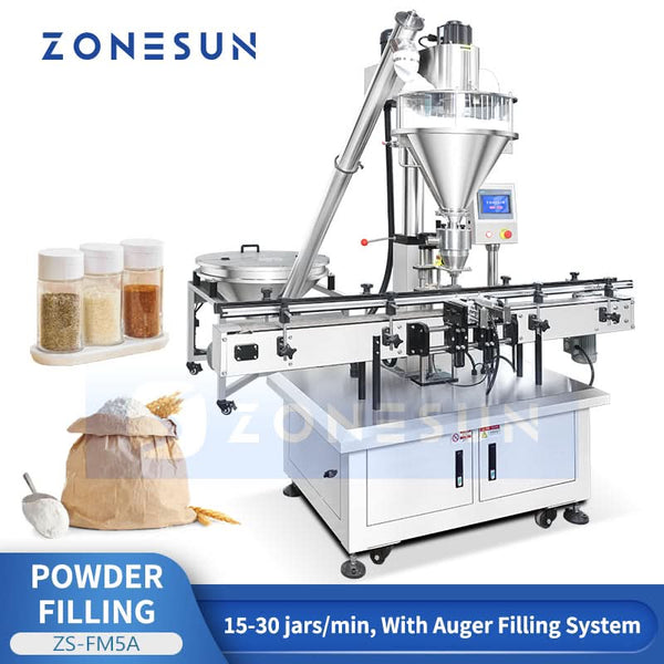 ZONESUN ZS-FM5A Servo Powder Filling Machine with Feeder