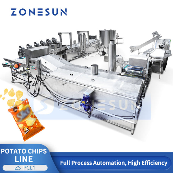 ZONESUN ZS-PCL1 Fully Automatic Potato Chips Production Line Washing to Frying System