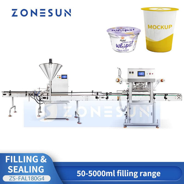 ZONESUN ZS-FAL180G4 Automatic Rotor Pump Weighing Filling and Sealing Line for Paste