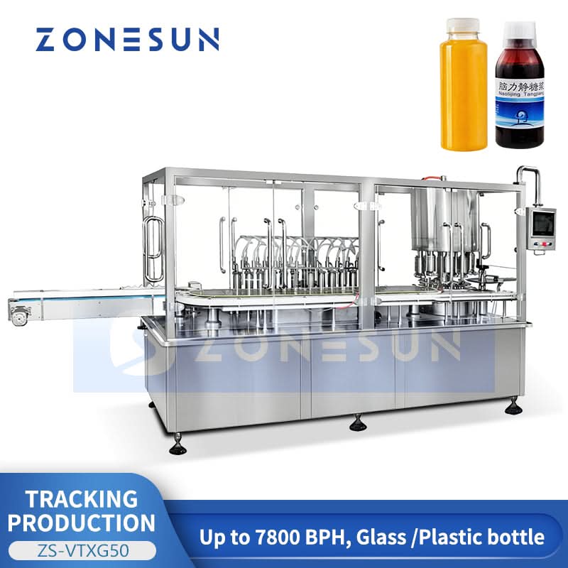 ZONESUN ZS-VTXG50 Servo Tracking Filling Machine Automatic Cap Dropping ...