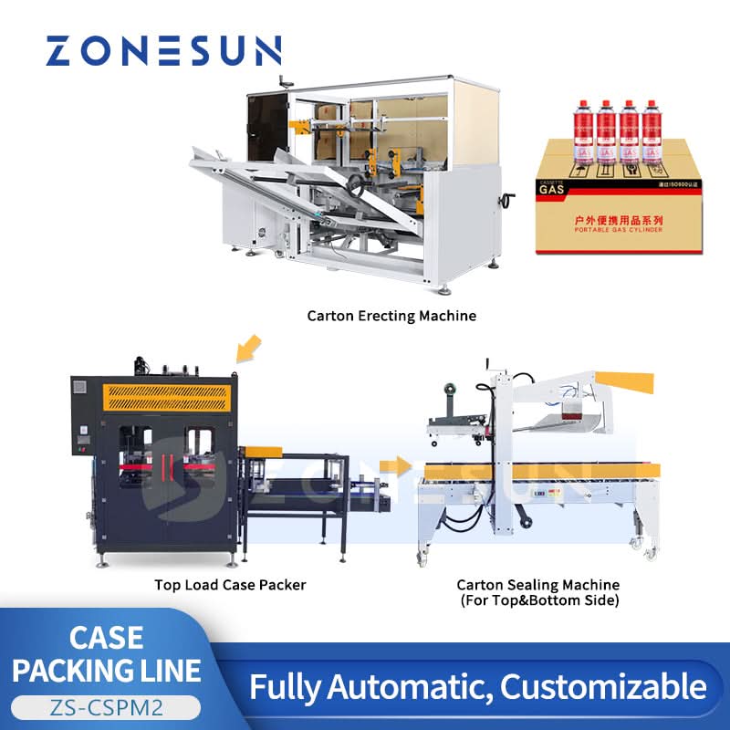 ZONESUN ZS-CSPM2 End-of-Line Packaging Line Integrated Case Erecting L