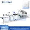 Zonesun ZS-MS8TGF Automatic Facial Mask Filling Sealing Machine with Inline Checkweigher Rejecter Counting Stacking