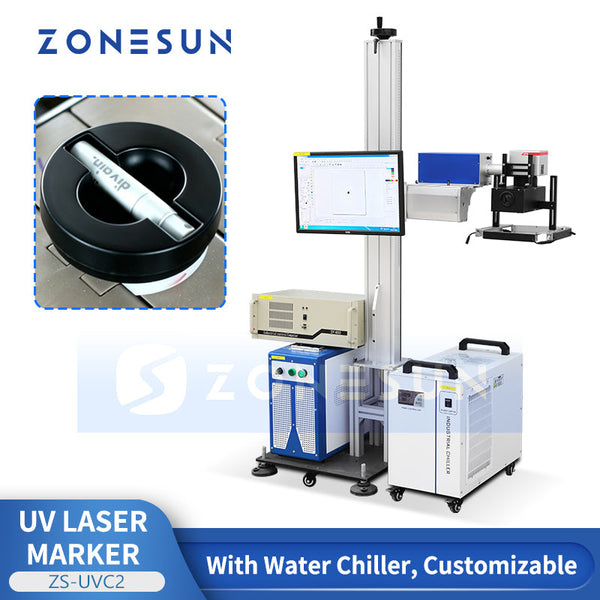 ZONESUN ZS-UVC2 UV Visual Laser Engraving Machine Automatic Target Alignment for Medical Cosmetic Packaging