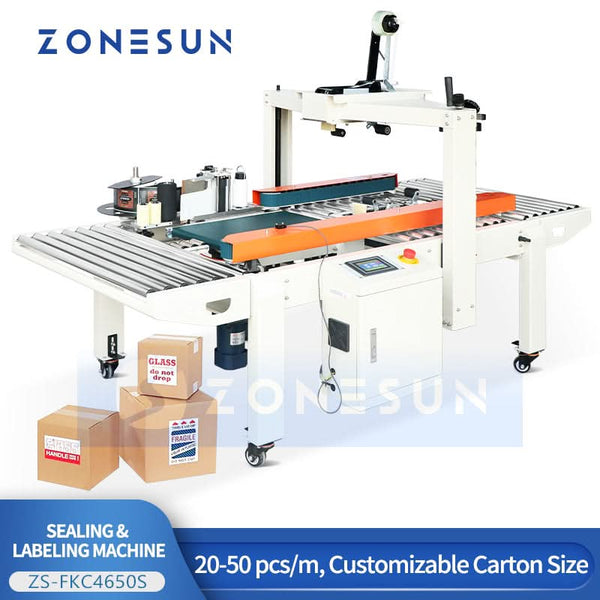 ZONESUN ZS-FKC4650S Automatic Carton Sealing and Labeling Machine