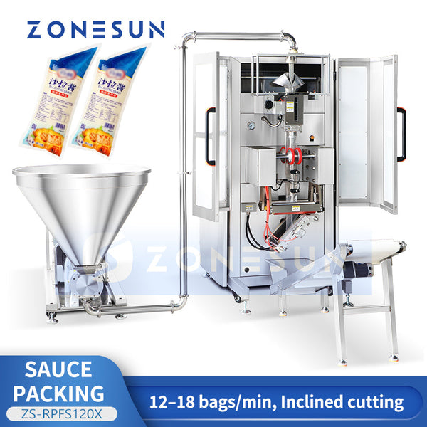 ZONESUN ZS-RPFS120X Automatic Salad Dressing Filling and Sealing Machine Sauce Mayonnaise Filler Sealer