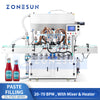 ZONESUN ZS-YT6T-6PXH Automatic Piston Pump Filling Machine with Heating and Stirring Hopper for High Viscosity
