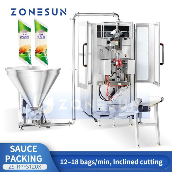 Zonesun ZS-RPFS120X Automatic Salad Dressing Filling and Sealing Machine Sauce Mayonnaise Filler Sealer
