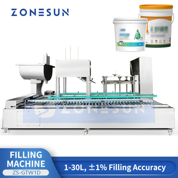 ZONESUN ZS-GTW1D Automatic Latex Paint Flling Capping Machine Industrial Pail Sealing Machine