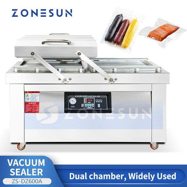 ZONESUN ZS-DZ600A Double Chamber Vacuum Sealing Machine Food Vacuum Packer
