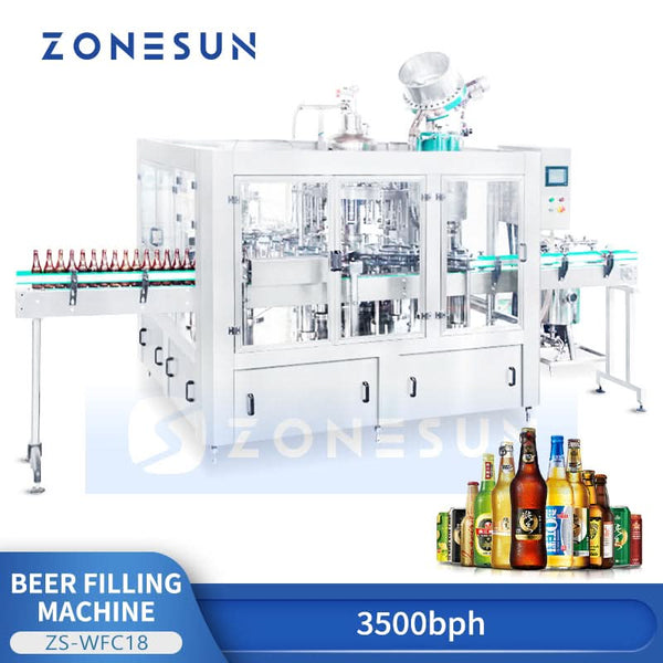 Zonesun ZS-WFC18 Hige Speed Beer Bottle Monoblock Filling Capping Machine