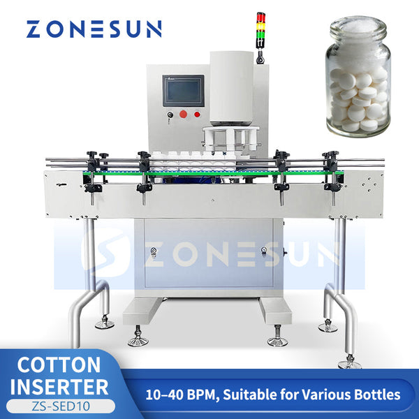 ZONESUN ZS-SED10 Automatic Cotton Inserter Machine Bottle Cottoning Equipment for Bottling Lines