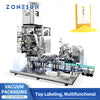 ZONESUN ZS-VCM1000 Automatic Brick-Shape Vacuum Packaging Machine and Coner Labeling Machine